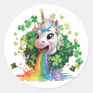 ラッキーユニコーンシャムロックSt patricks dayレプリコーン ラウンドシール