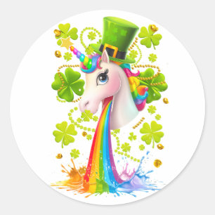 ラッキーユニコーンシャムロックSt patricks dayレプリコーン ラウンドシール