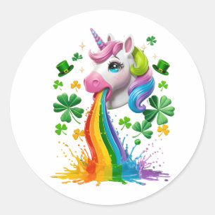 ラッキーユニコーンシャムロックSt patricks dayレプリコーン ラウンドシール