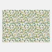 ラッキーユーSt patricks dayシャムロックコインクローバー ラッピングペーパーシート (正面)