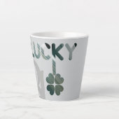 ラッキーラテマググ抽象芸術トレンドインテリアグリーン カフェラテマグ (正面)