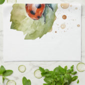 ラッキーラディバグの葉 キッチンタオル (折り畳み)