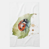 ラッキーラディバグの葉 キッチンタオル (縦)