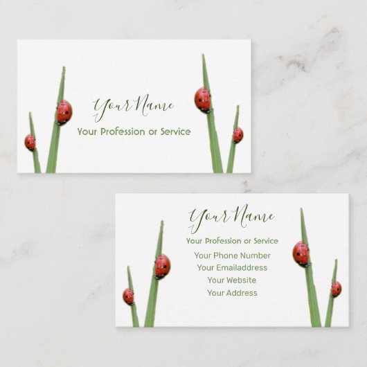 ラッキーラディバグを持つラッキークライアント! 名刺 (正面/裏面)