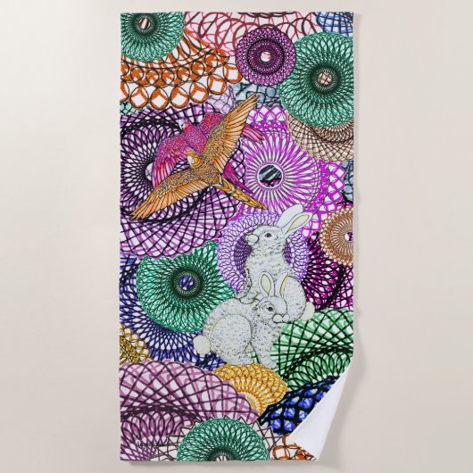 ラッキーラビット ビーチタオル (正面)