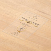 ラッキーラブウェスタン素朴バーンホースシューズ結婚ズ アクリル招待状 (レイダウン)