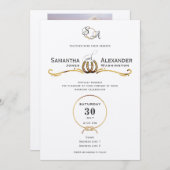 ラッキーラブウェスタン素朴バーンホースシューズ結婚ズ 招待状 (正面/裏面)