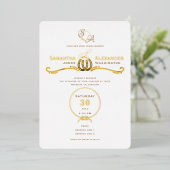 ラッキーラブウェスタン素朴バーンホースシューズ結婚ズ 箔招待状 (立ち正面)