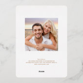 ラッキーラブウェスタン素朴バーンホースシューズ結婚ズ 箔招待状 (裏面)