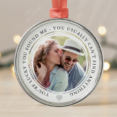 ラッキーラブカップルの記念写真 メタルオーナメント