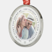 ラッキーラブカップルの記念写真 メタルオーナメント (左)