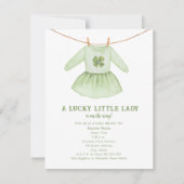 ラッキーリディーセントパトリックのクローバーベビーシャワー 招待状 (正面)