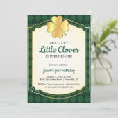 ラッキーリトルクローバーグリーン1st誕生日パーティー 招待状 (スタンド正面)
