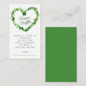 ラッキーリトルシャムロックベビーシャワーオムツラッフル エンクロージャーカード (正面/裏面)