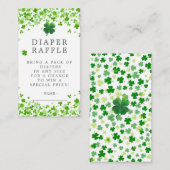 ラッキーリトルシャムロックベビーシャワーオムツラッフルE エンクロージャーカード (正面/裏面)