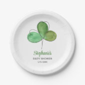 ラッキーリトルシャムロックベビーシャワー ペーパープレート (正面)