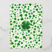 ラッキーリトルシャムロックベビーシャワー 箔招待状 (裏面)