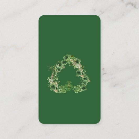 ラッキーリトルシャームロックグリーン金ゴールドリーフベビーシャワー エンクロージャーカード (裏面)