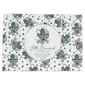 ラッキーリトルシャームロックセントパトリックの日の赤ちゃんシャワー ラージペーパーバッグ (裏面)