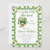 ラッキーリトルシャームロックセントパトリックの赤ちゃんシャワー 招待状 (正面)