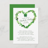 ラッキーリトルシャームロックベビーシャワーブックベビー エンクロージャーカード (正面/裏面)