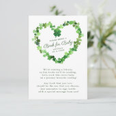 ラッキーリトルシャームロックベビーシャワーブックベビー エンクロージャーカード (スタンド正面)