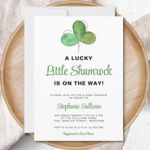 ラッキーリトルシャームロックベビーシャワー招待状