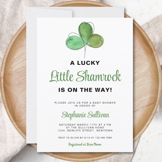 ラッキーリトルシャームロックベビーシャワー招待状 招待状