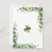 ラッキーリトルシャームロックベビーシャワー春クローバー 招待状 (裏面)