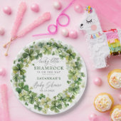 ラッキーリトルシャームロック春クローバーベビーシャワー ペーパープレート (パーティー)