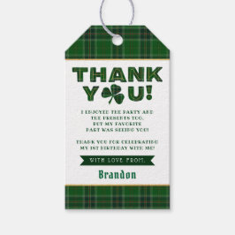 ラッキーリトルシャームロック1st誕生日ありがとう ギフトタグ