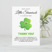 ラッキーリトルシャームロック1st誕生日サンキューカード 招待状 (スタンド正面)