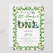 ラッキーリトルシャームロック1st誕生日パーティー 招待状 (正面)