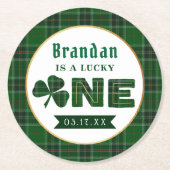 ラッキーリトルシャームロック1st誕生日 ラウンドペーパーコースター (正面)