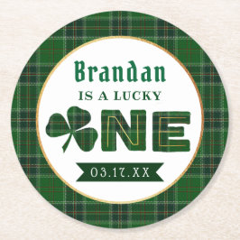 ラッキーリトルシャームロック1st誕生日 ラウンドペーパーコースター