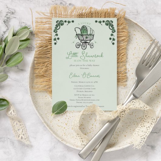 ラッキーリトルシャームロックSt patricksベビーシャワー 招待状