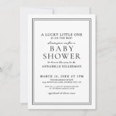 ラッキーリトルワングリーンシャムロッククローバーベビーシャワー 招待状 (正面)