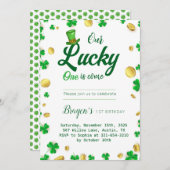 ラッキーリトルワン – St.Patrick's Day Baby Shower 招待状 (正面/裏面)