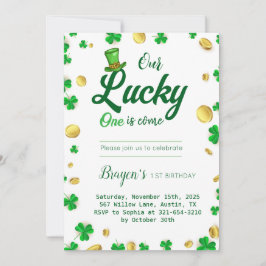 ラッキーリトルワン – St.Patrick's Day Baby Shower 招待状
