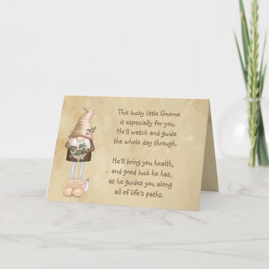 ラッキーリトル格言グッドヘルスラックおもしろい カード (正面)