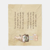 ラッキーリトル格言グッドヘルスラックおもしろい フリースブランケット (正面)