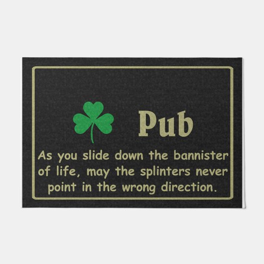 ラッキーリーフフォーマット、シンプル引用文マット ドアマット (正面)