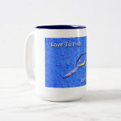 ラッキールアー魚釣り ツートーンマグカップ (正面左)