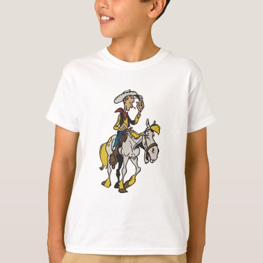 ラッキールークとジャンパーすてきマンカウボーイ&ホース Tシャツ (正面)