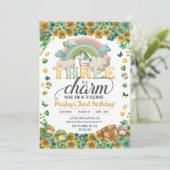 ラッキーレインボーユニコーンスリーアザチャーム誕生日 招待状 (スタンド正面)