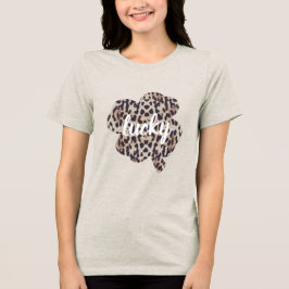 ラッキーレオパード印刷シャムロック聖パトリックの日 トライブレンドTシャツ