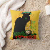 ラッキーレチャットノワール聖パトリックの日 クッション (ブランケット)