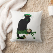 ラッキーレチャットノワール聖パトリックの日 クッション (ブランケット)