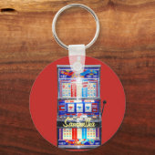 ラッキーレッドスロットマシンのジャックポット キーホルダー (正面)