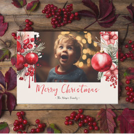 ラッキーレッドポインセチア写真 シーズンカード